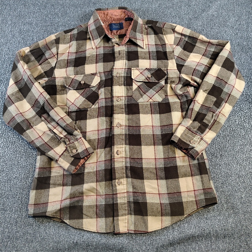 Vintage Seare Flannel Button down Medium Plaid
